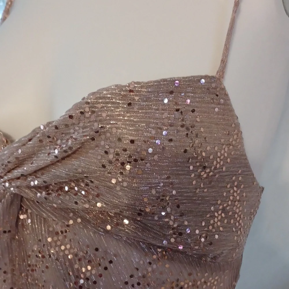 Miss Selfridge Sequin Embellished Spaghetti Strap Top New - Picture 3 of 7